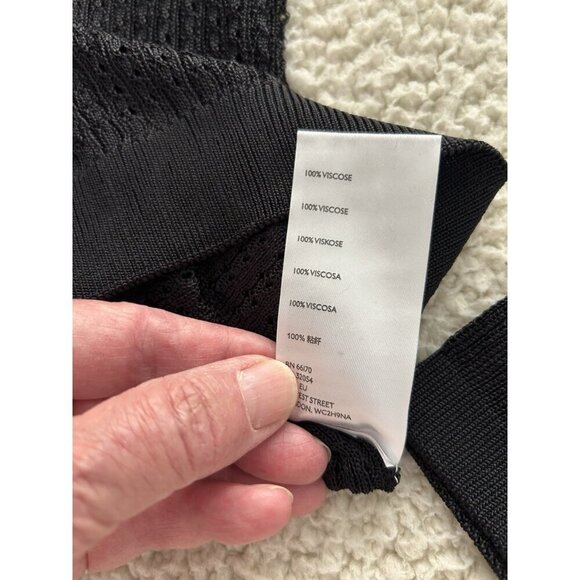 Free People H2O Crew Pullover Open Weave Knit Crop Top Black Size M - Picture 11 of 13